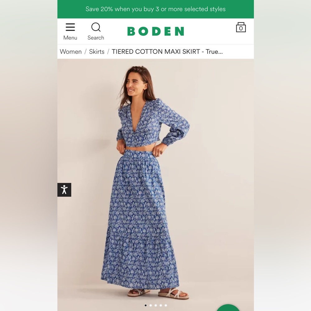 Blue maxi skirt from Boden